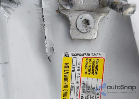 2017 Chevrolet Express 2500 Work Van from USA, damaged, VIN 1GCWGAFF2H1224271